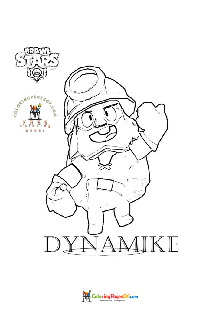 Brawl Stars Dynamike coloring page to print