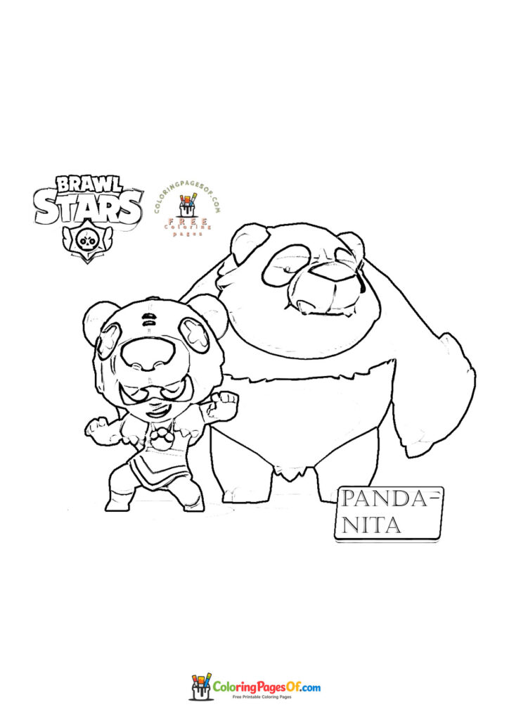 Brawl Stars Panda Nita coloring page to print