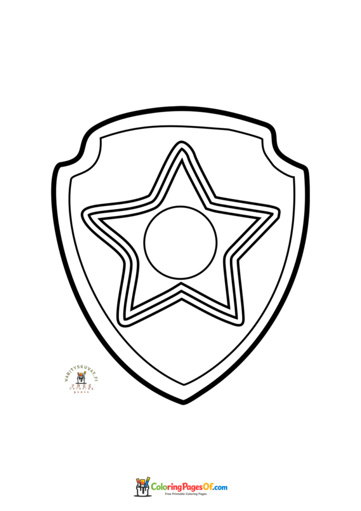 PAW Patrol Chase badge coloring page