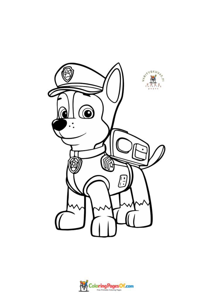 PAW Patrol Chase coloring page for kids