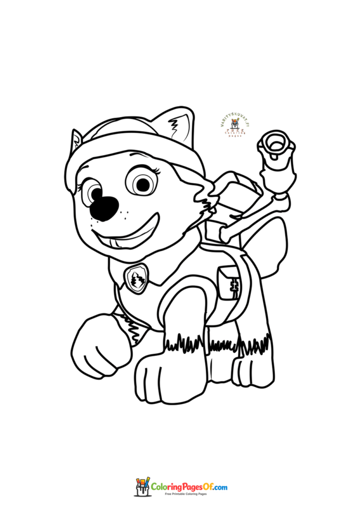 PAW Patrol Everest in winter gear coloring page
