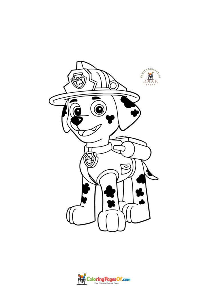 PAW Patrol Marshall coloring page for kids