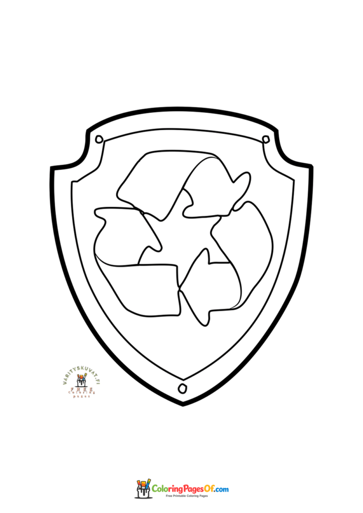 PAW Patrol Rocky badge coloring page