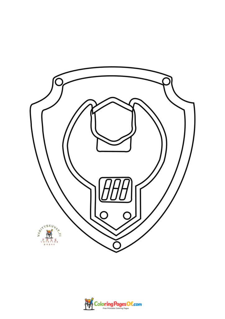 PAW Patrol Rubble badge coloring page