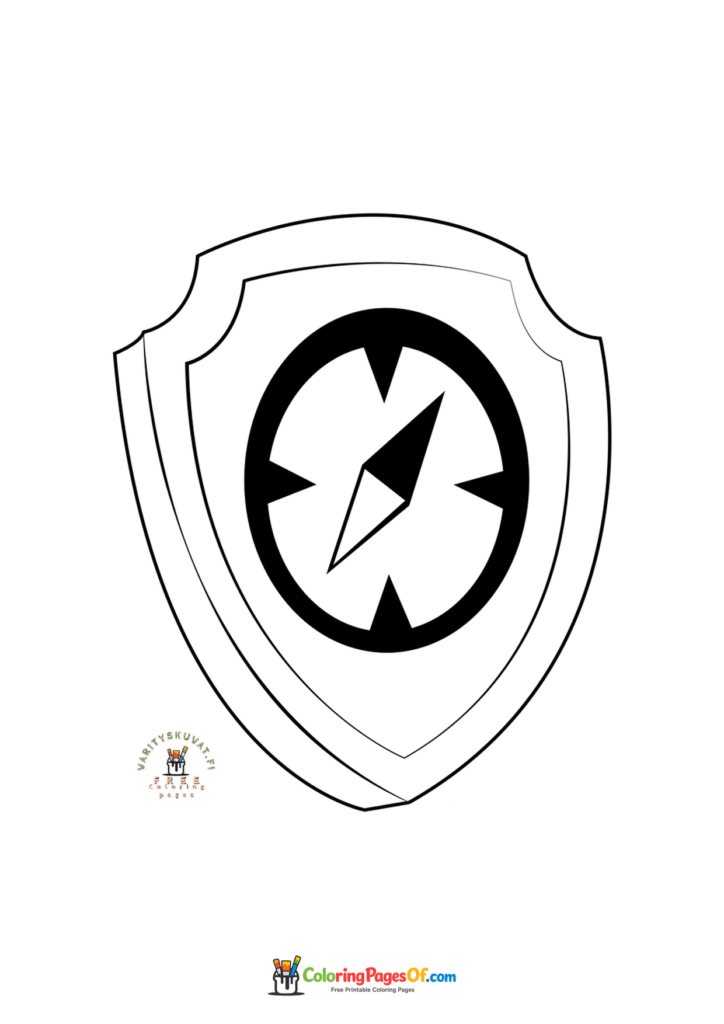 PAW Patrol Tracker badge coloring page