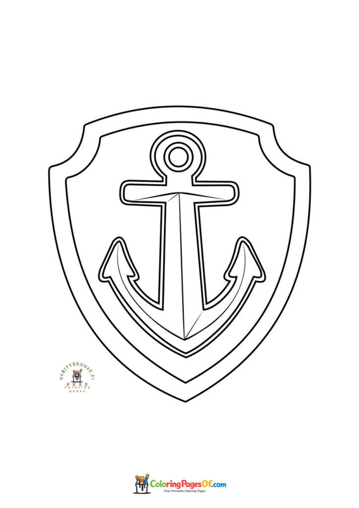 PAW Patrol Zuma badge coloring page