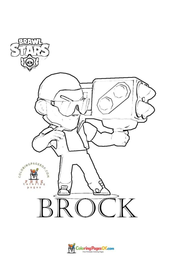 Brawl Stars Brock 1 Ausmalbild zum Ausdrucken