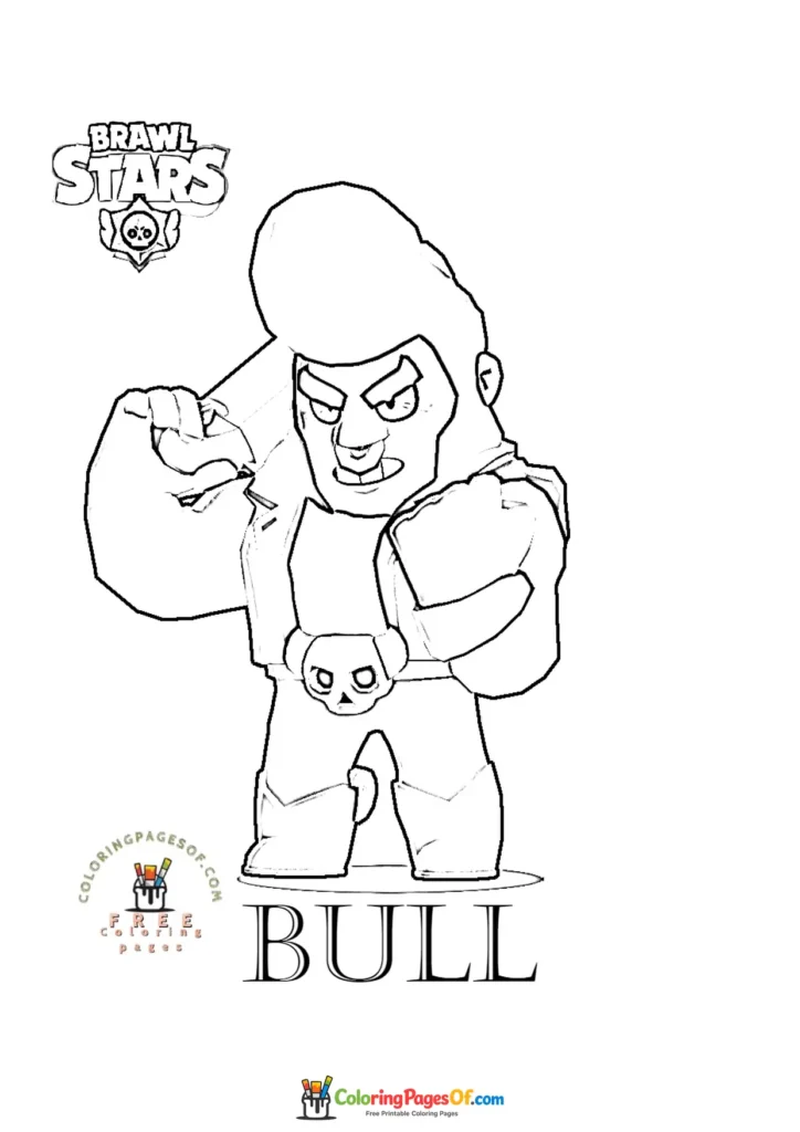 Brawl Stars Bull 1 Ausmalbild zum Ausdrucken