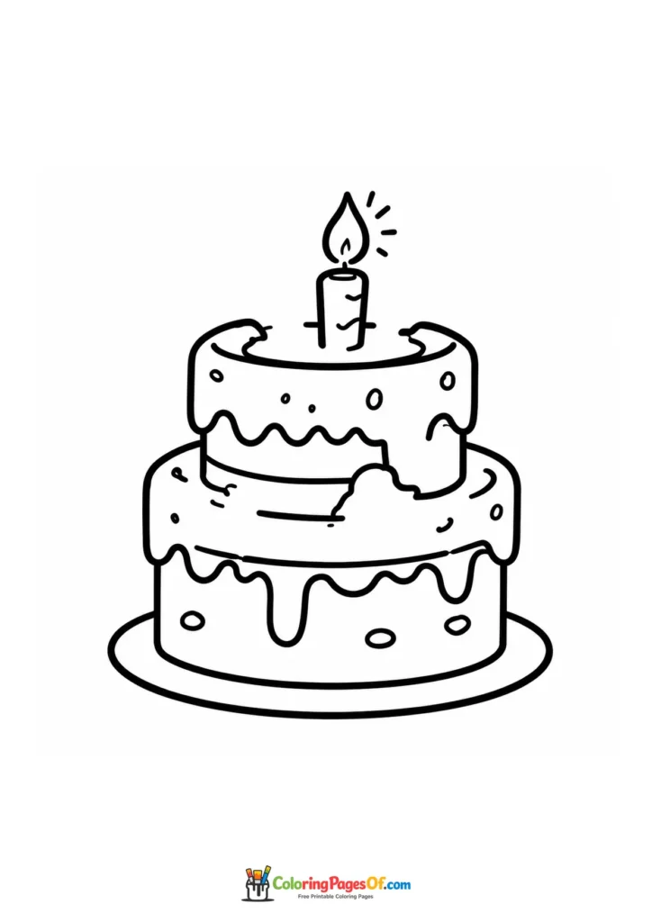 Dibujo de Tarta de cumpleaños de Among Us para colorear