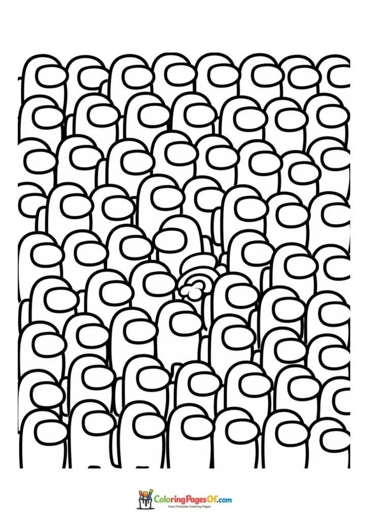 Dibujo de Grupo de tripulantes de Among Us para colorear