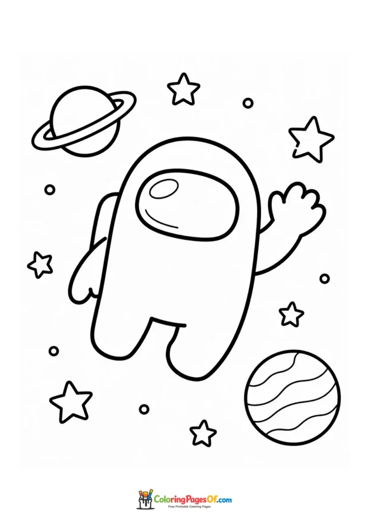 Dibujo de Among Us en el espacio para colorear