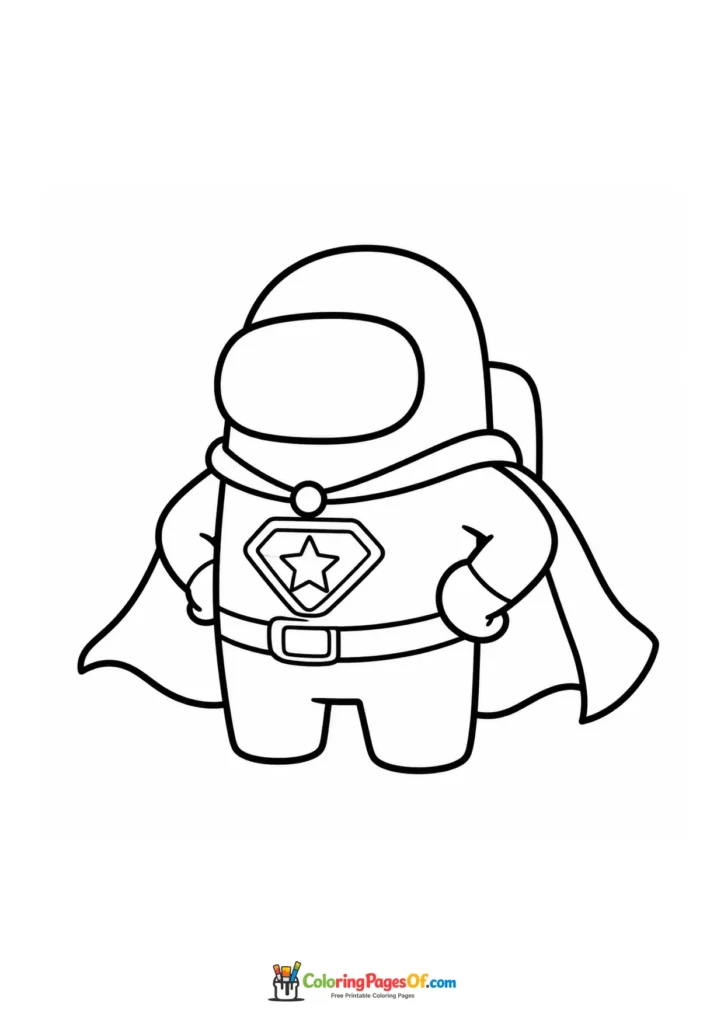 Dibujo de Capitán superhéroe de Among Us para colorear