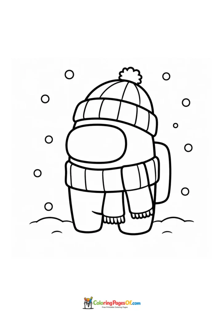 Dibujo de Tripulante de invierno de Among Us para colorear