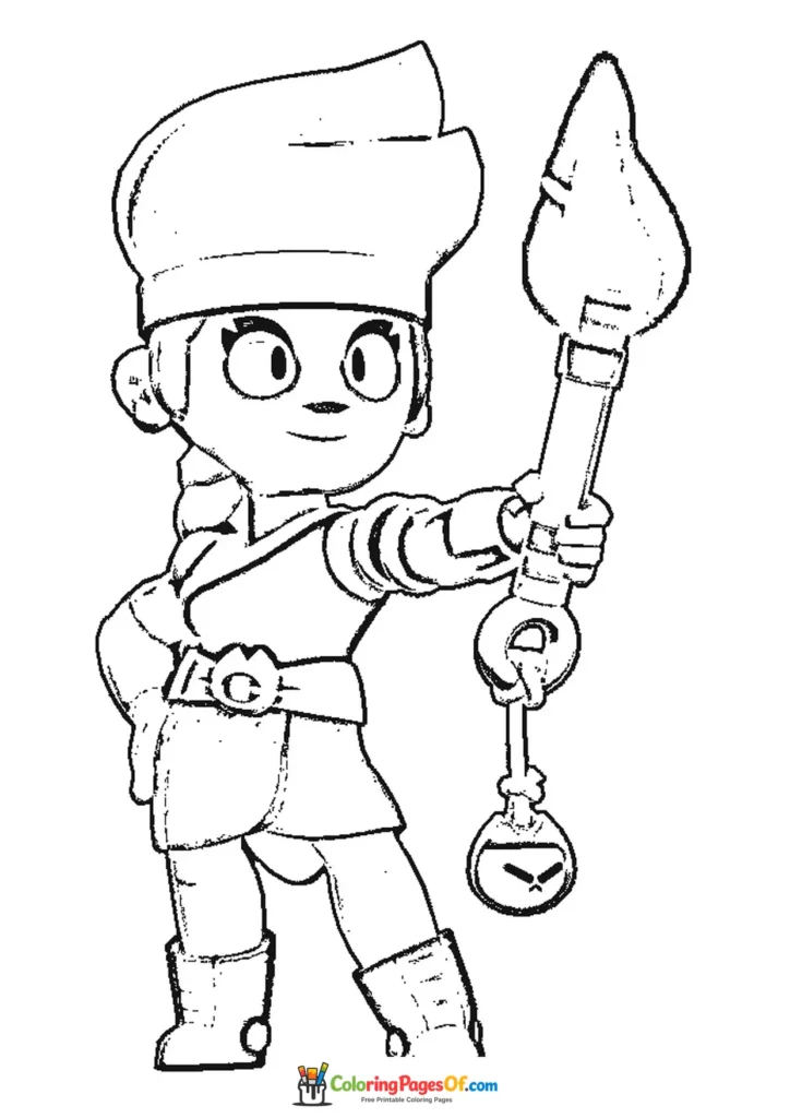 Brawl Stars Amber Ausmalbild zum Ausdrucken