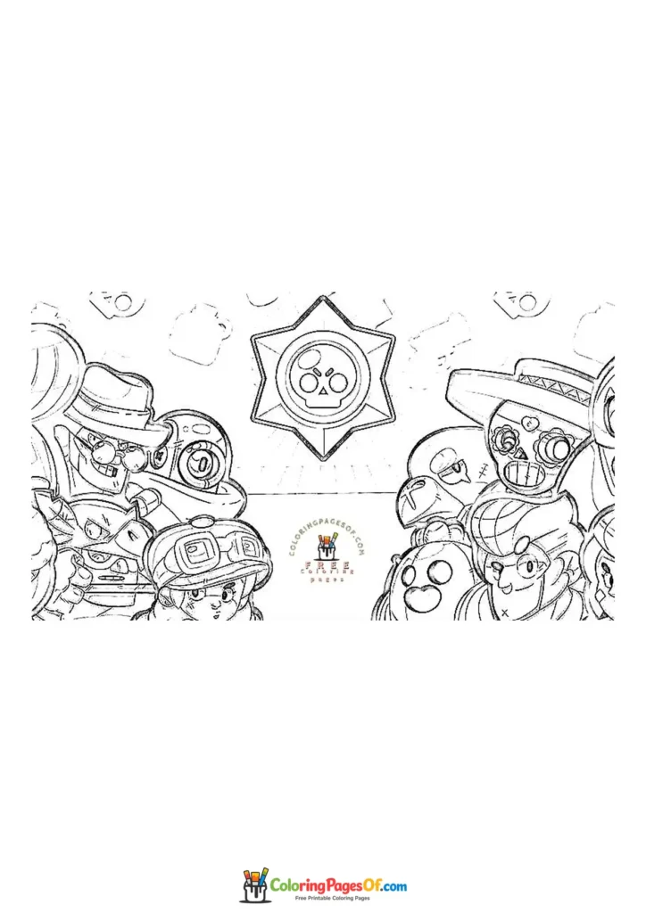Brawl Stars Charaktere Ausmalbild zum Ausdrucken