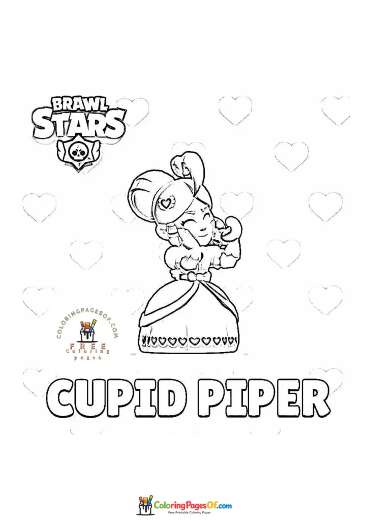 Brawl Stars Cupid Piper Ausmalbild zum Ausdrucken