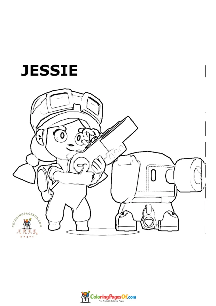 Brawl Stars Jessie Ausmalbild zum Ausdrucken