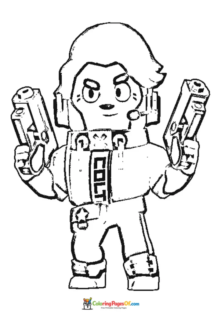 Brawl Stars Colt 2 Ausmalbild zum Ausdrucken