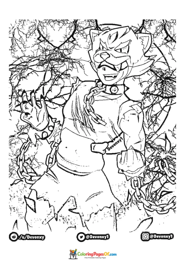 Brawl Stars Dark Leon Ausmalbild zum Ausdrucken