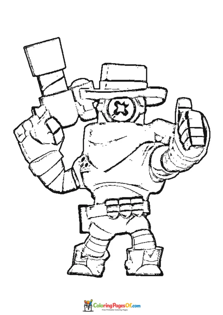 Brawl Stars Darryl Ausmalbild zum Ausdrucken