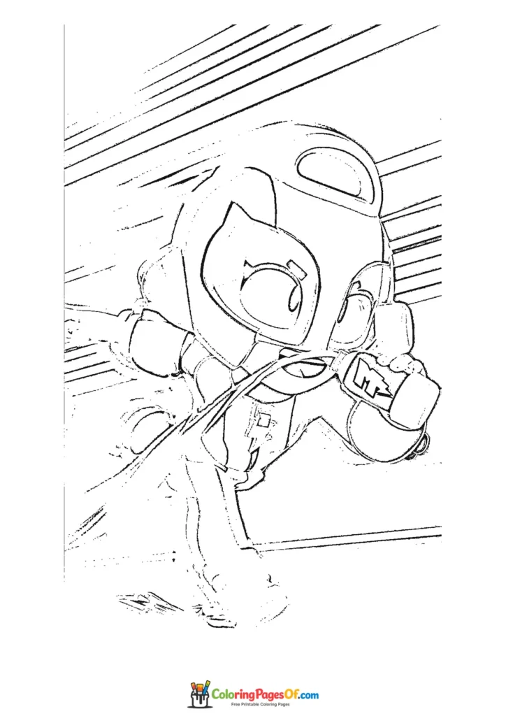 Brawl Stars Charakter mit Helm 2 Ausmalbild zum Ausdrucken