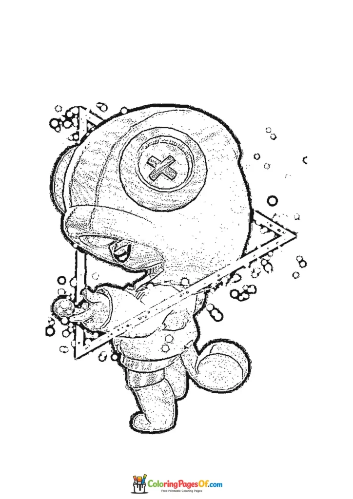 Brawl Stars Leon in Action Ausmalbild zum Ausdrucken