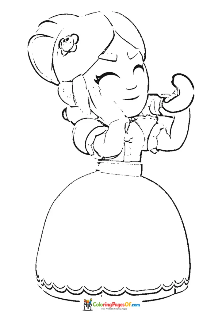 Brawl Stars Piper mit Handy 1 Ausmalbild zum Ausdrucken