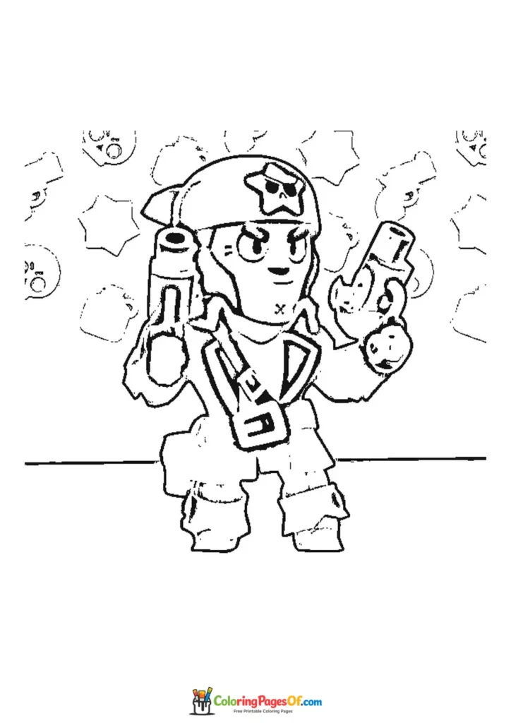 Brawl Stars Pirate Colt Ausmalbild zum Ausdrucken