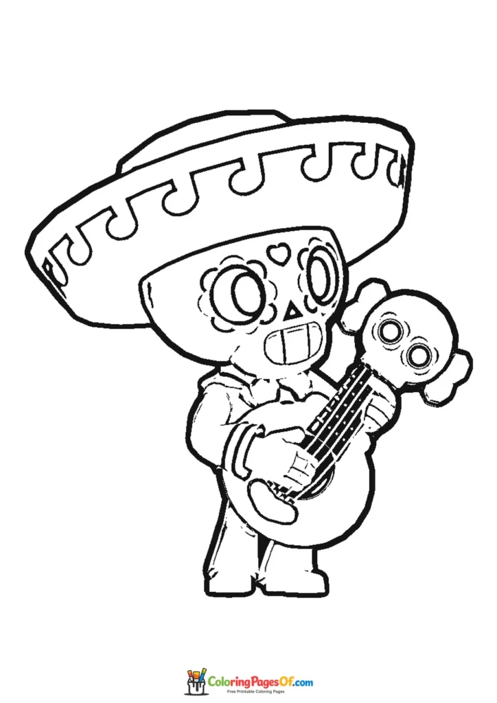 Brawl Stars Poco Ausmalbild zum Ausdrucken