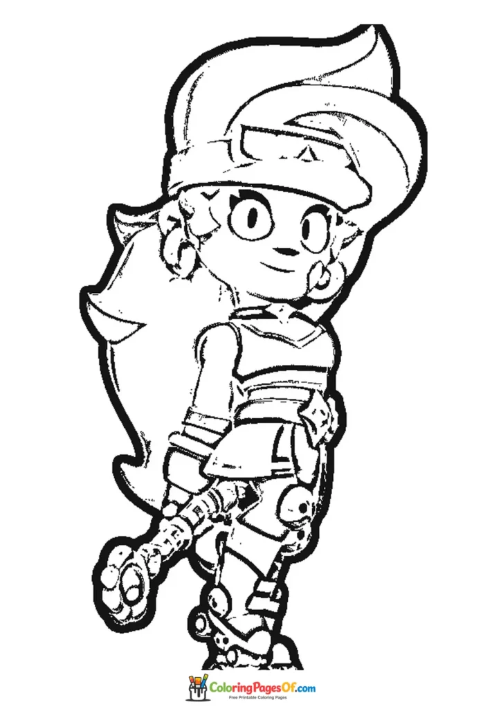 Brawl Stars Rollschuh-Charakter Ausmalbild zum Ausdrucken