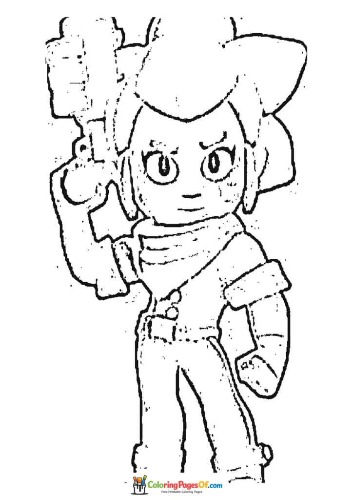 Brawl Stars Shelly 1 Ausmalbild zum Ausdrucken