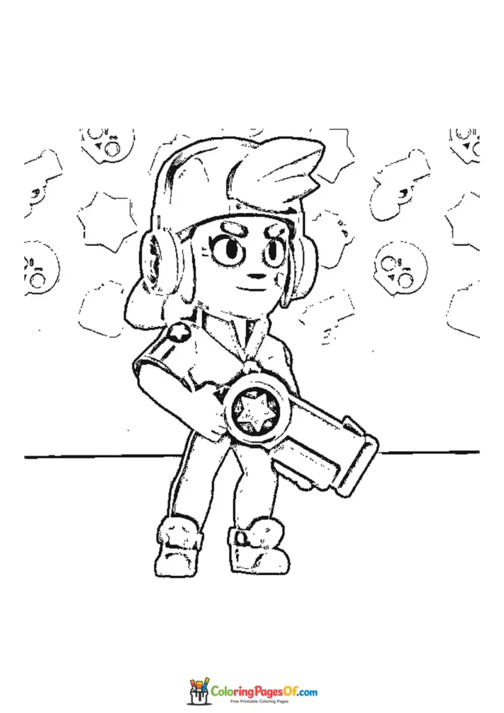 Brawl Stars Shelly 2 Ausmalbild zum Ausdrucken