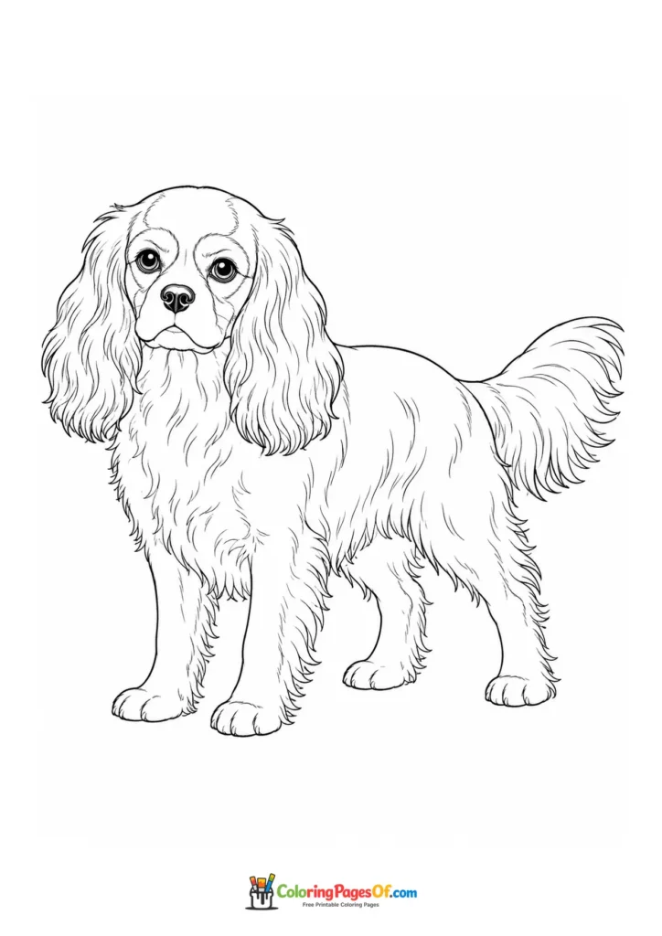 Cavalier King Charles spaniel coloring page