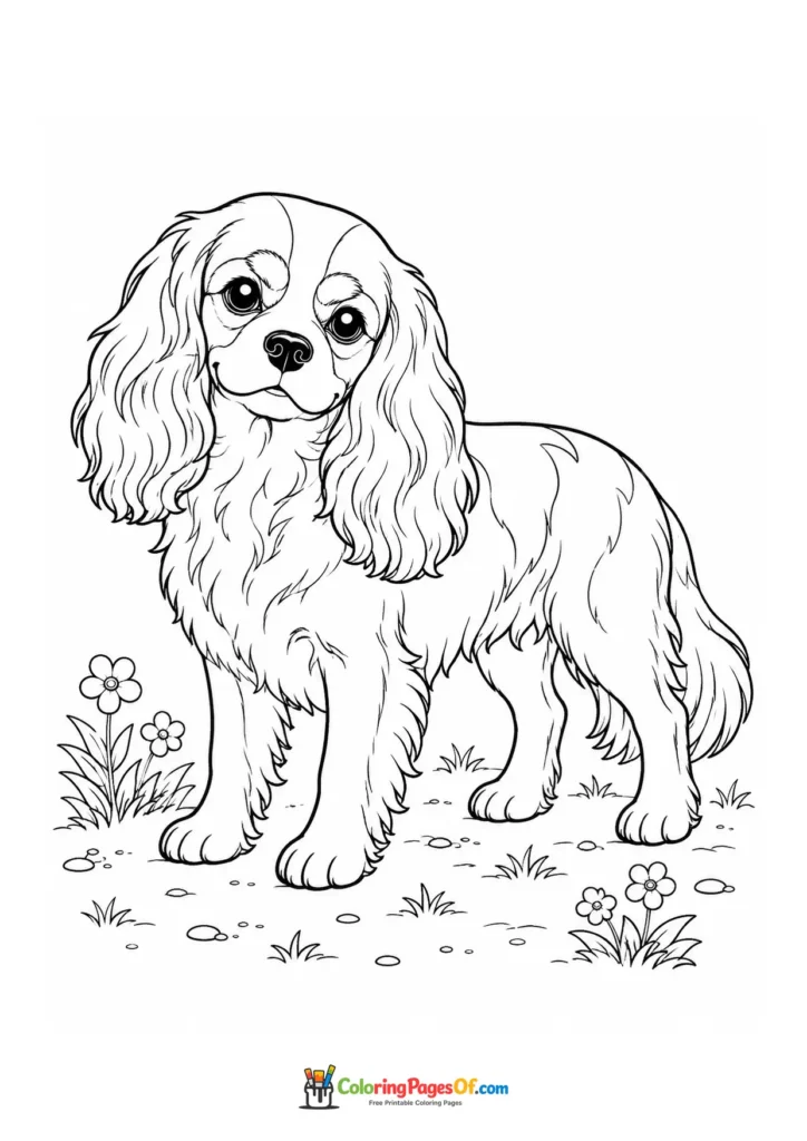 Cavalier King Charles spaniel coloring page