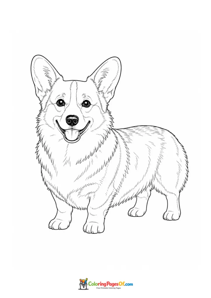 Corgi coloring page