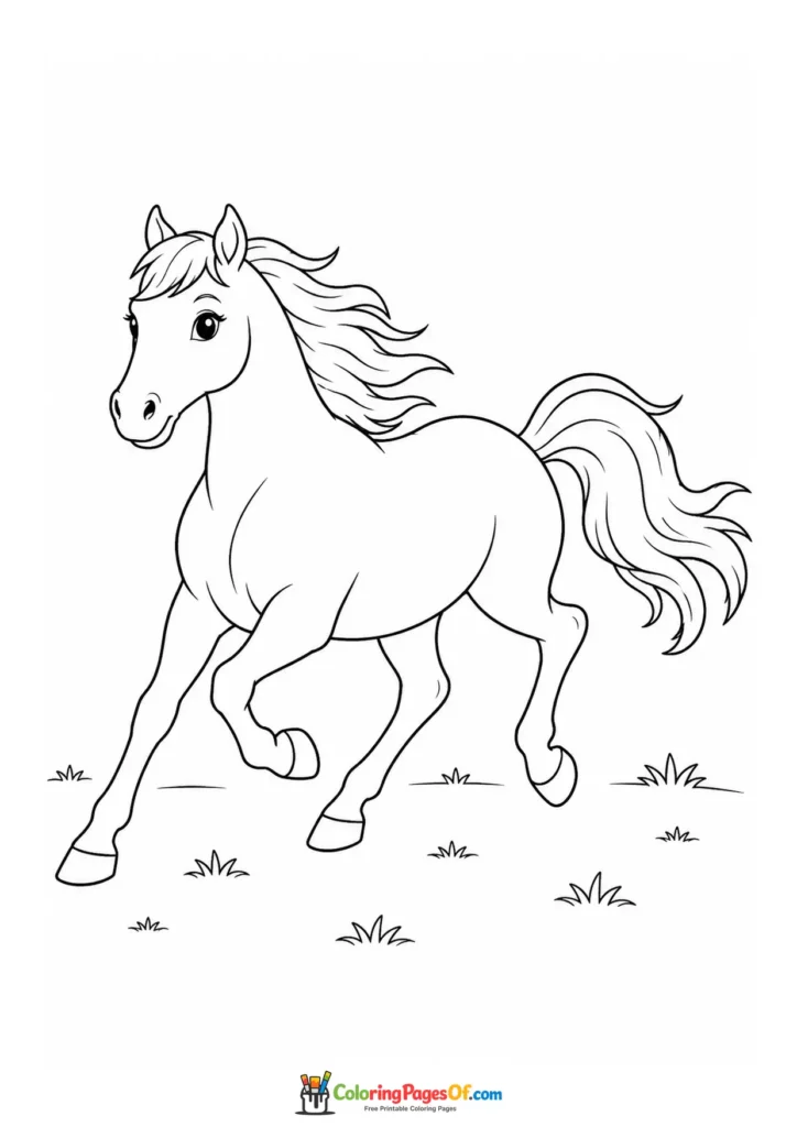 Galloping horse coloring page