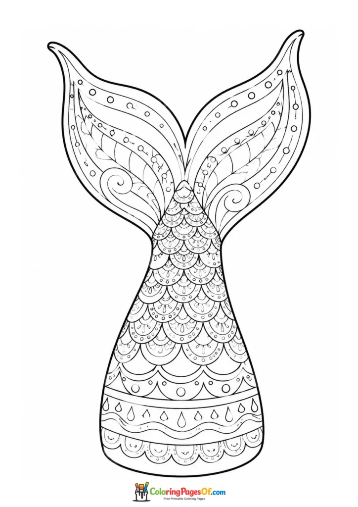 Geometric Pattern Mermaid Tail coloring page