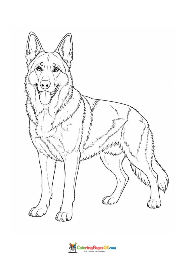 German shepherd coloring page