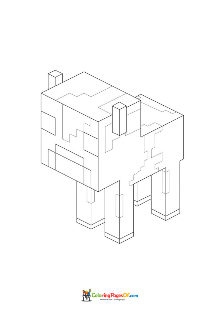 A small blocky Minecraft calf standing on four legs.
