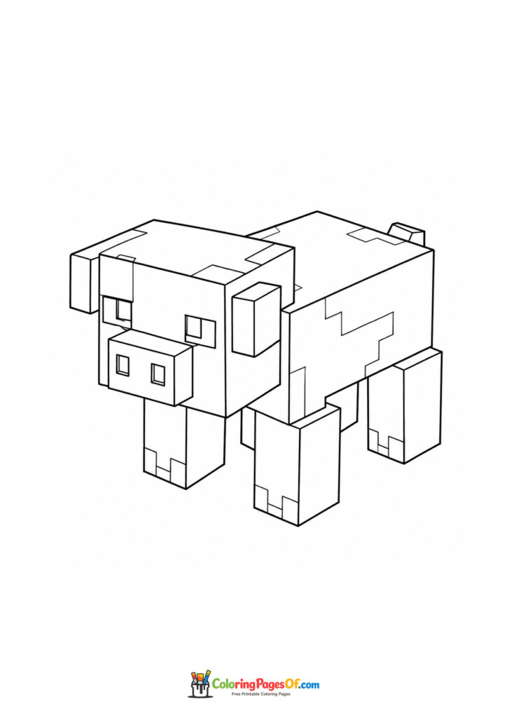 A blocky Minecraft pig standing on four legs.