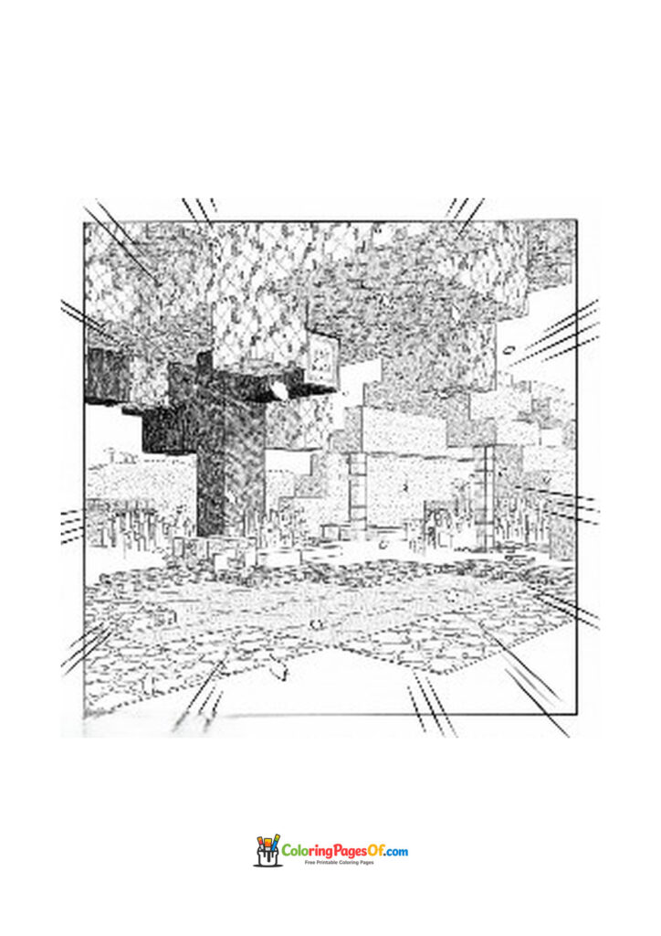 A large Minecraft tree grows in a blocky forest landscape.