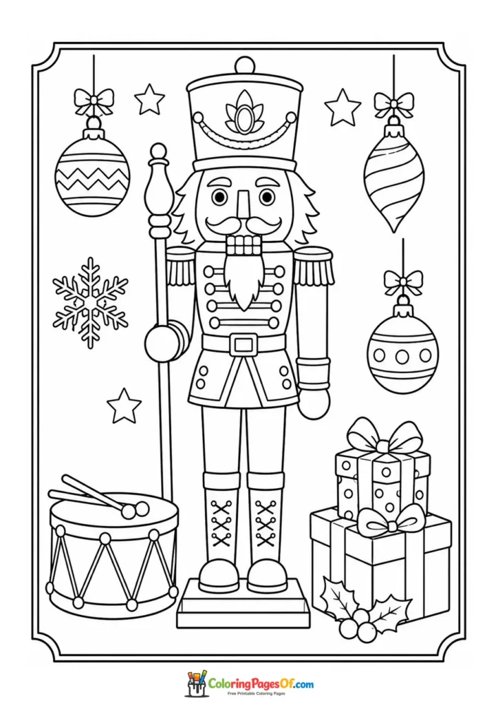 Weihnachten Ausmalbild: Nussknacker zu Weihnachten