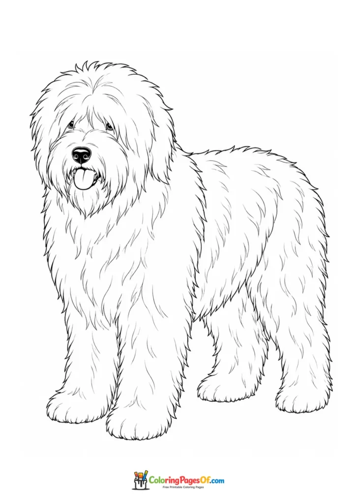 Old English sheepdog coloring page