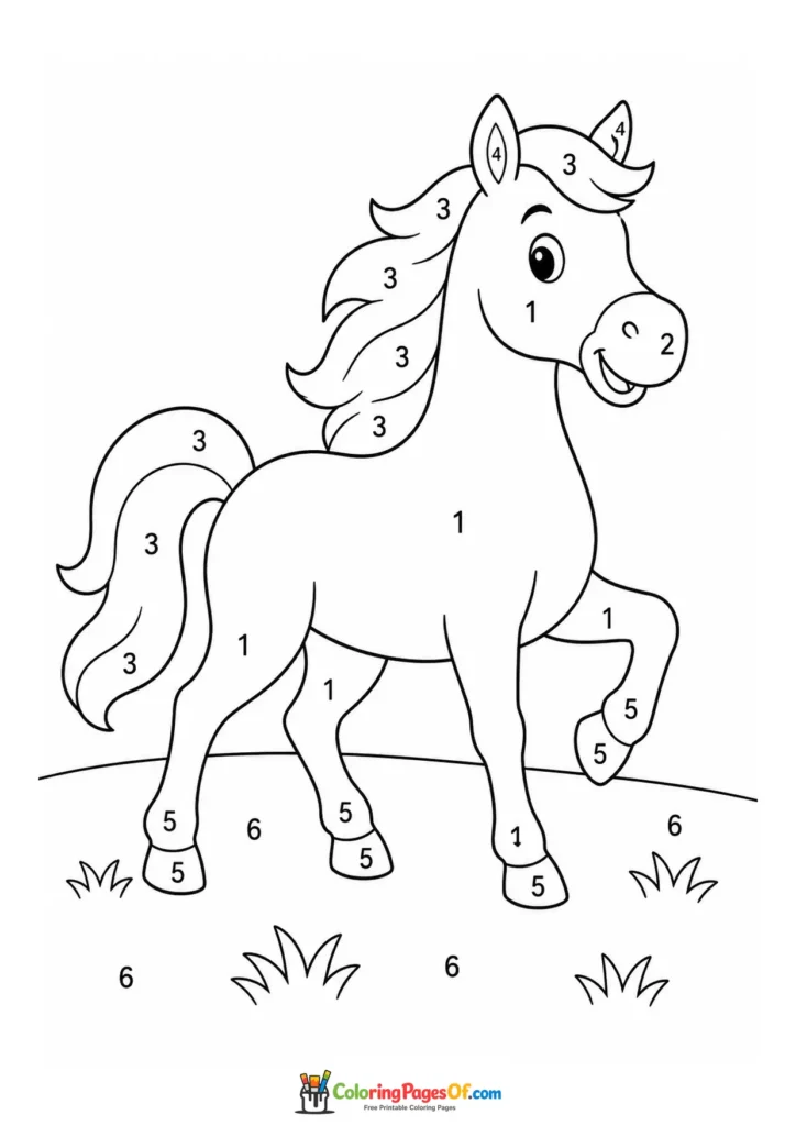 Playful horse color by number