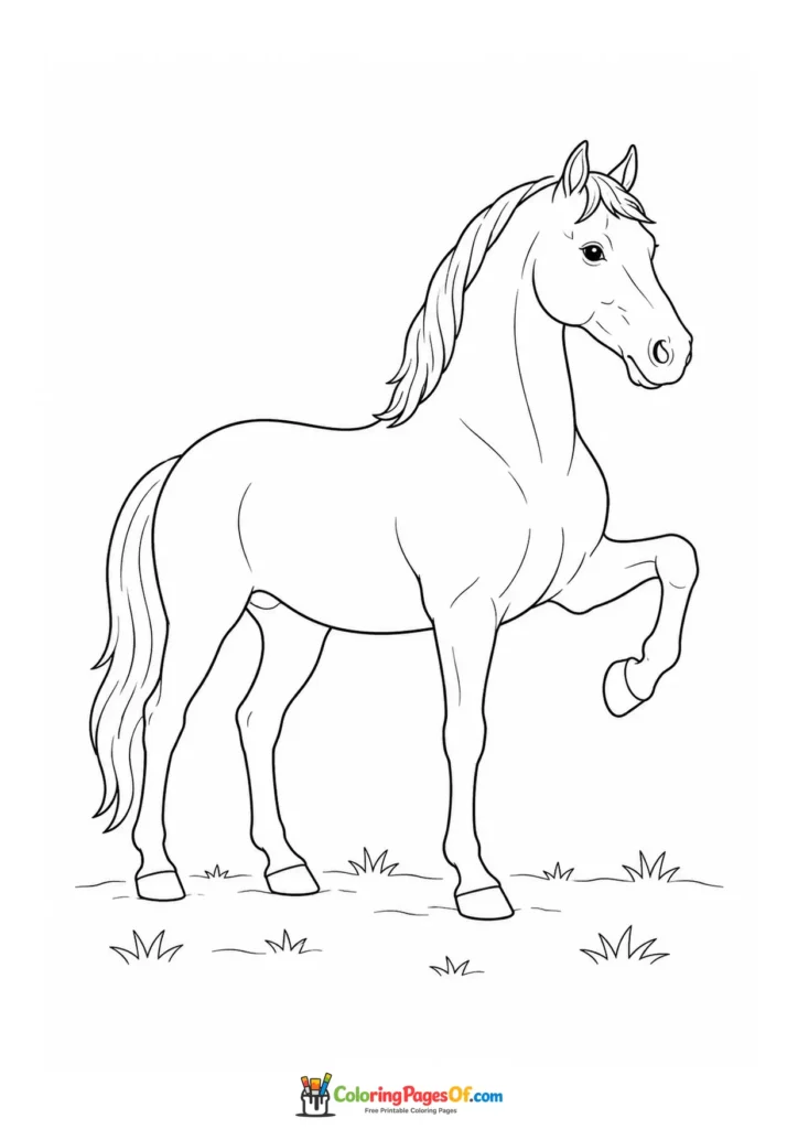 Prancing horse coloring page