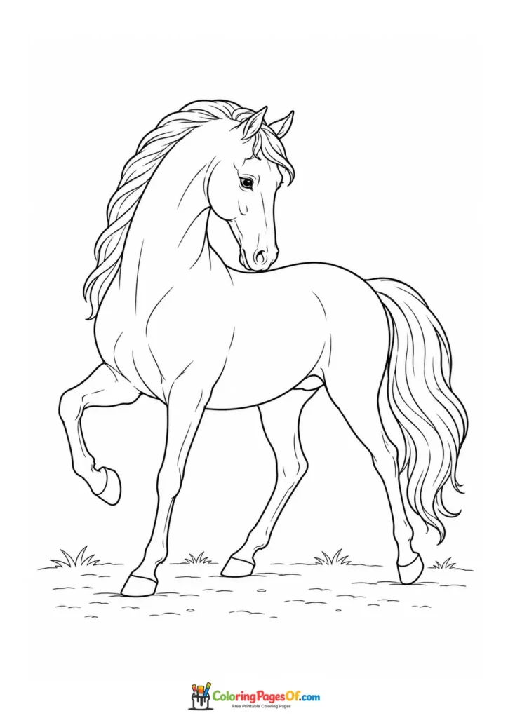 Proud walking horse coloring page