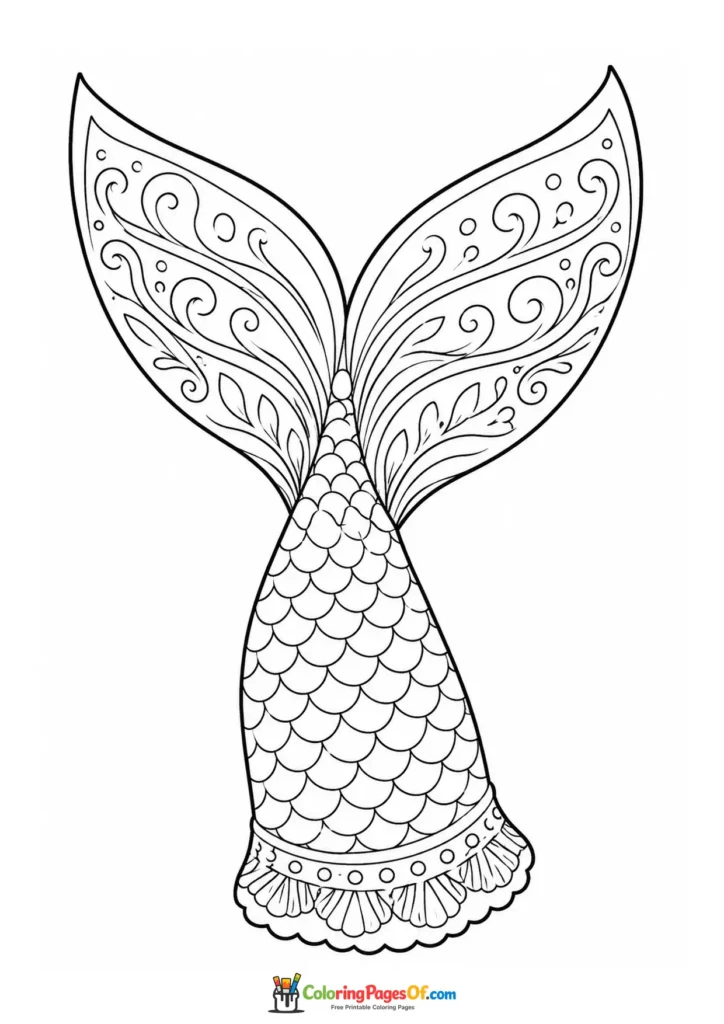 Simple Patterned Mermaid Tail coloring page