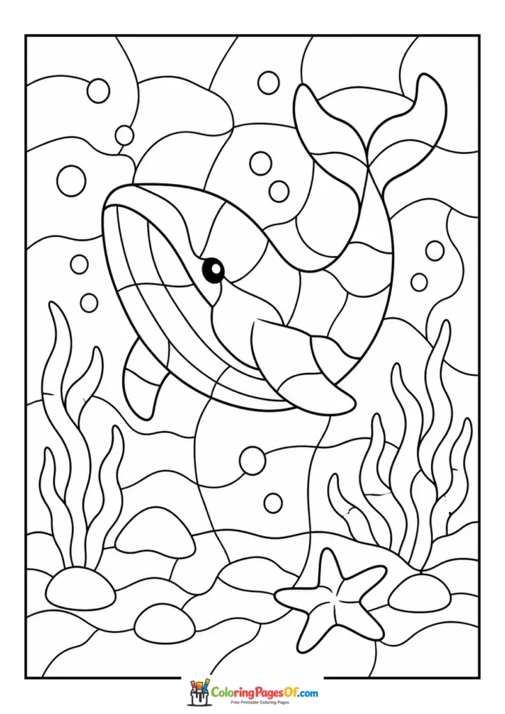 Tropical Fish Underwater color by number coloring page