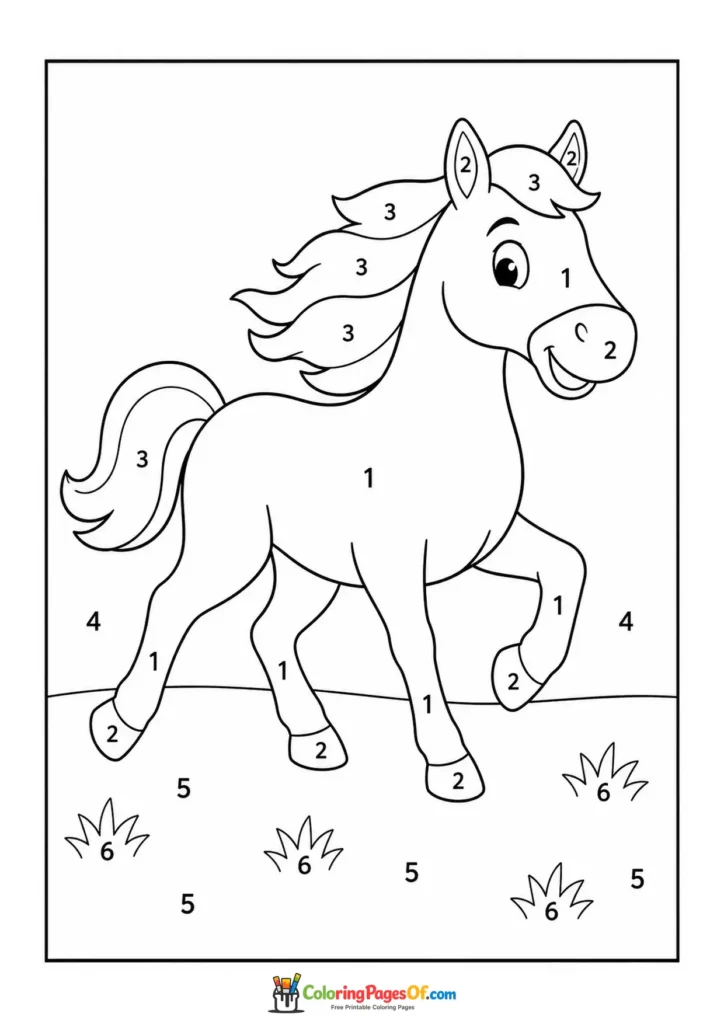 Trotting horse color by number